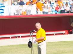 Orioles sportscaster Gary Thorne at Ed Smith Stadium Sarasota Florida