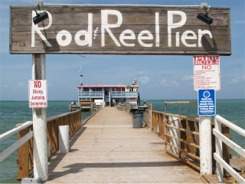 the rod and reel pier restaurant entrance on anna maria island florida
