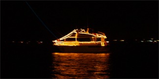 Saraota Christmas Boat Parade of Lights on Sarasota Bay.