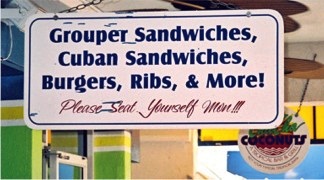 The menu at Cha Cha Coconuts Sarasota Florida