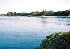 The waterview from the patio at Boatyard Restaurant in Sarasota