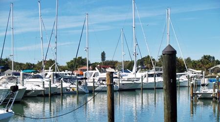 The marina at the Dockside Waterfront Grill, Venice, Florida