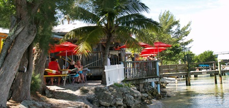 A waterside vantage point at New Pass Grill Sarasota