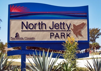 North Jetty Park Sign on sought Casey Key Florida