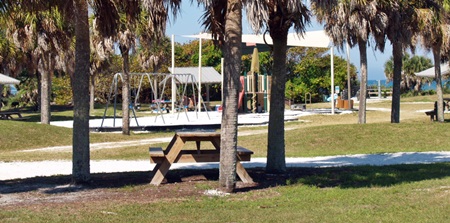 Picnic shelter near the playground at North Jetty Park Nokomis Florida