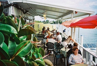 A view of the dining area at Pops Sunset Grill in Nokomis Florida