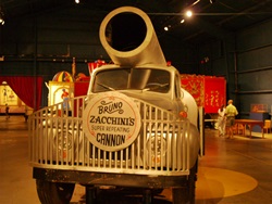 The human cannonball truck at the Ringling Circus Museum