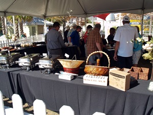 The VIP tenet and buffet table at the Tampa Cigar Fest