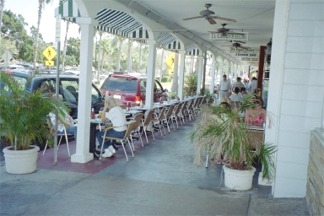 Outdoor cafe in downtown Venice Florida