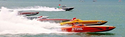 P1 Powerboat Racing off Lido Beach, Sarasota, Florida