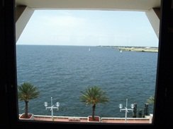 the 4th floor view from the columbia restaurant at the pier st pete florida